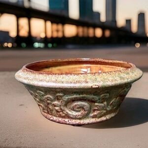 VINTAGE Haeger Pottery Centerpiece Bowl #256 Brown Drip Glaze ** NICE**